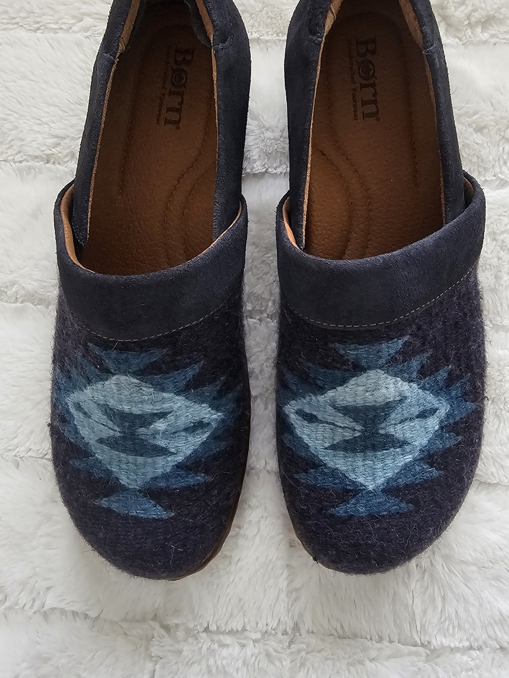 Born Women's Navy Aztec Slip-On Clogs